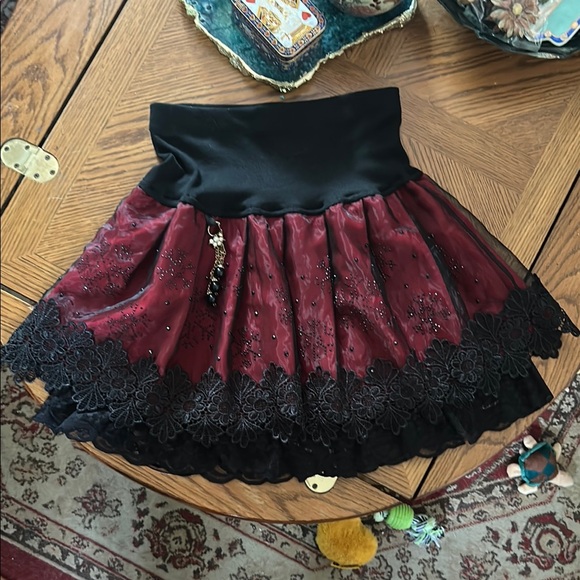 Victorian Goth Punk Fit & Flare Pleated Skirt - Picture 13 of 16